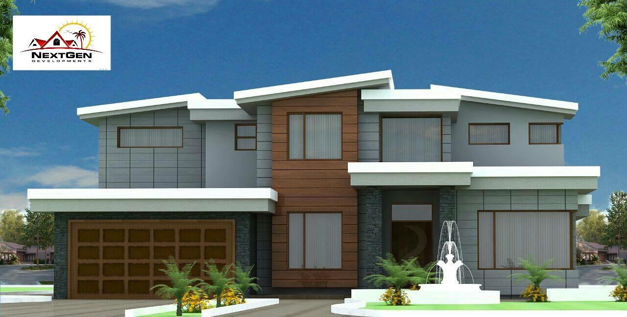 Modern Estate — Front Elevation Render