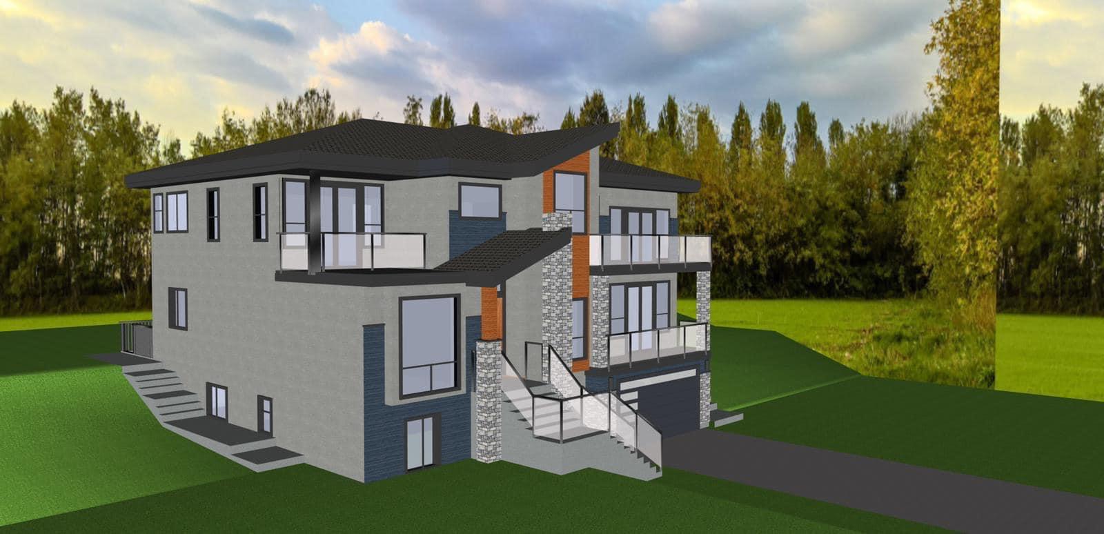 Hillside Home — Rear View